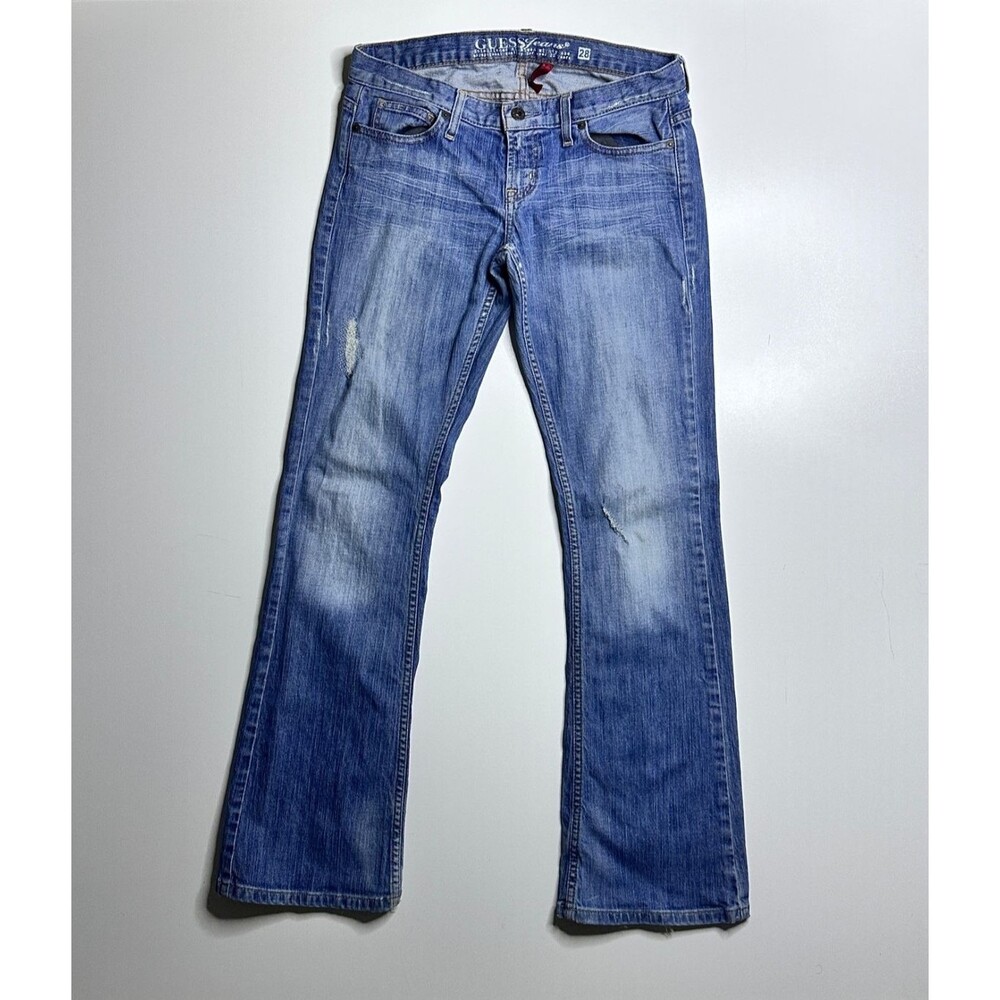 Vintage Y2K Guess Jeans Foxy Flare Low Rise Stretch Denim Pants Womens Size 28